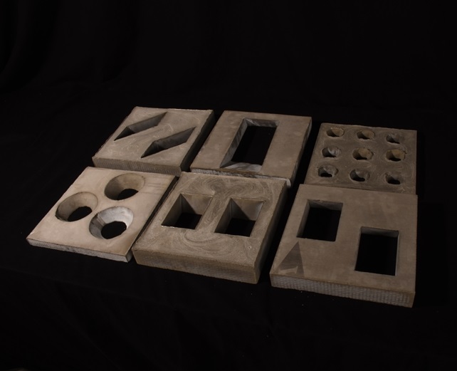Photograph of concrete molds for concept casts