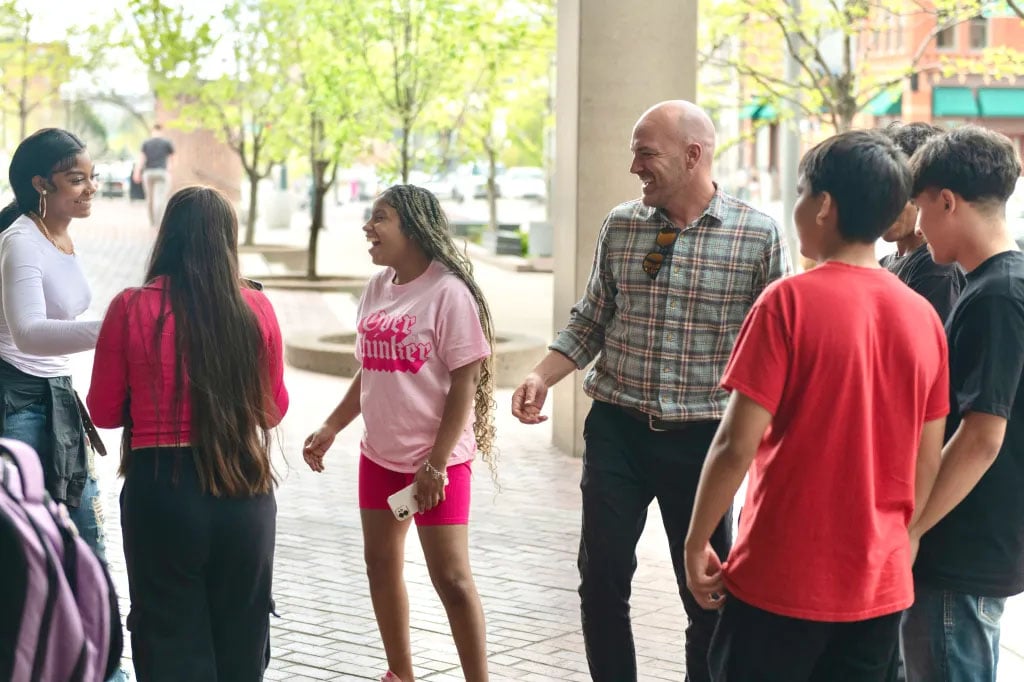 Prof. Jeremy Nemeth with students