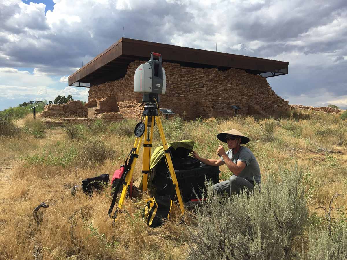LiDAR scanning equipment at lowry pueblo