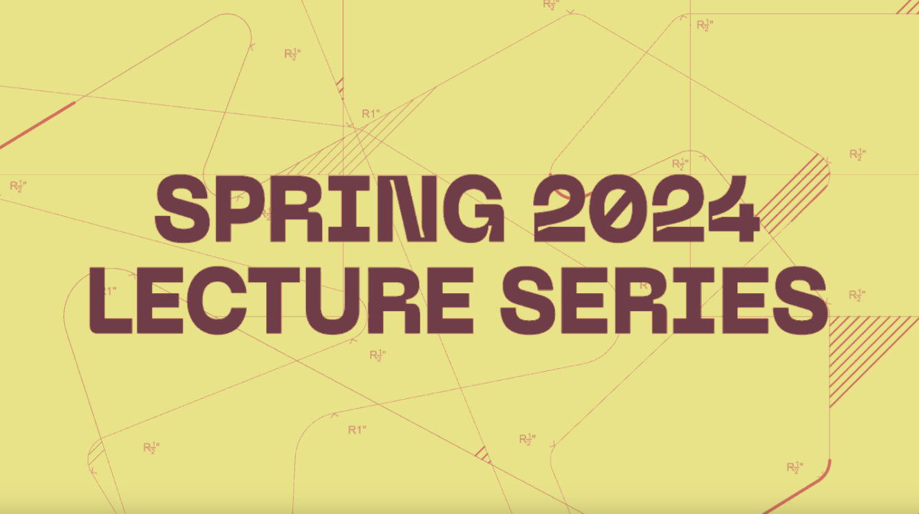 Spring 2024 Lecture Series announcement against a yellow background.