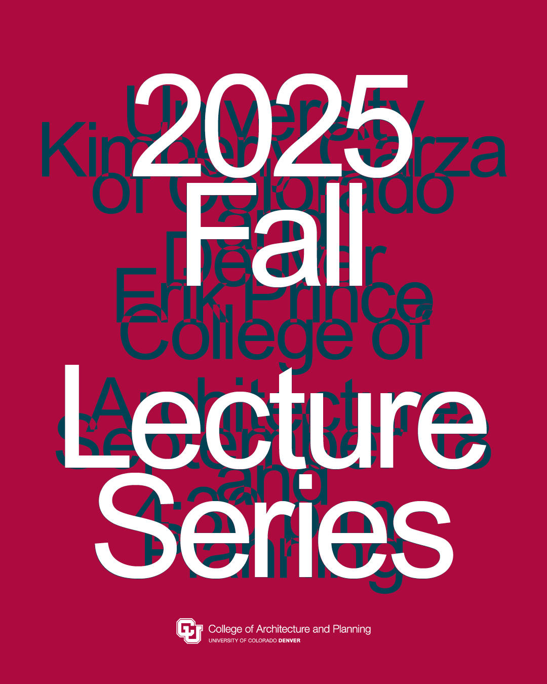 2025 Fall Lecture Series text in white over a red background.
