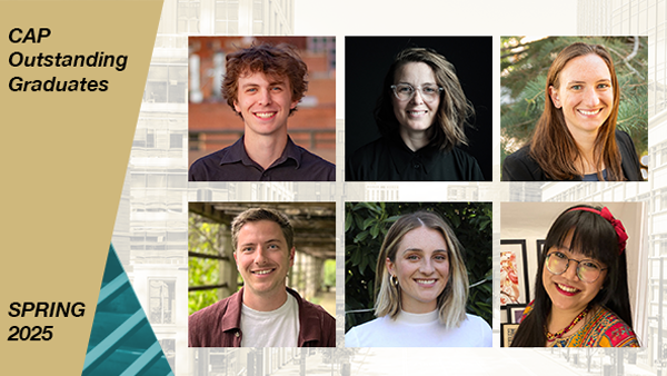 Headshots of the outstanding graduates from the top left Hunter Carey, Irina Murphy, Kirstian Brady , Aidan Nowell, Jessica Whitney, and Molly Rose Merkert
