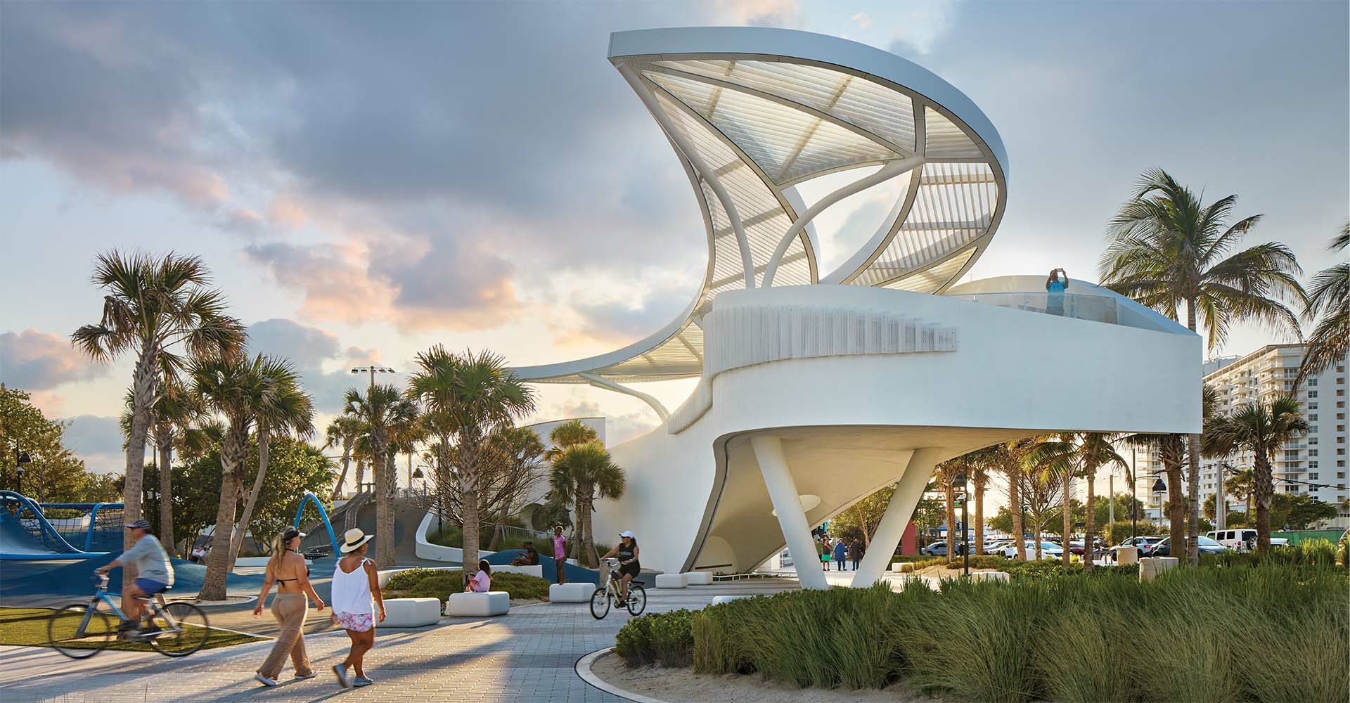 Exterior of the staircase at DC Alexander Park in Fort Lauderdale, FL.