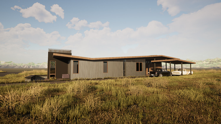 Back facade passive house