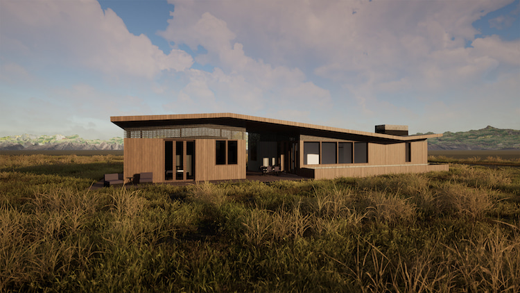 Front facade of passive house