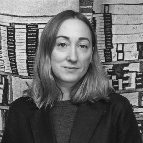 Sarah Hearne's headshot in black and white.