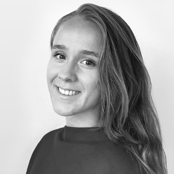 Morgane Copp's portrait in black and white.