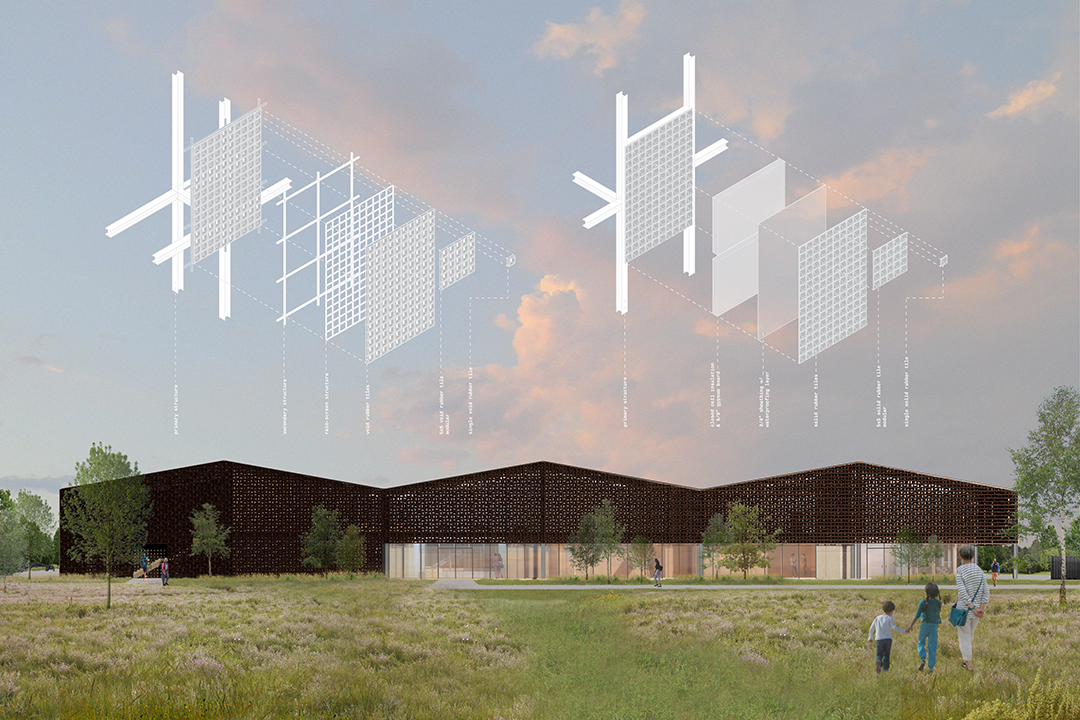 Rendering of Clean-Tech Manufacturing Facility for Sustainable Building Products