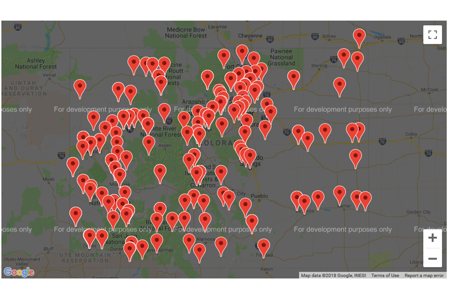 Map of UTAP project locations
