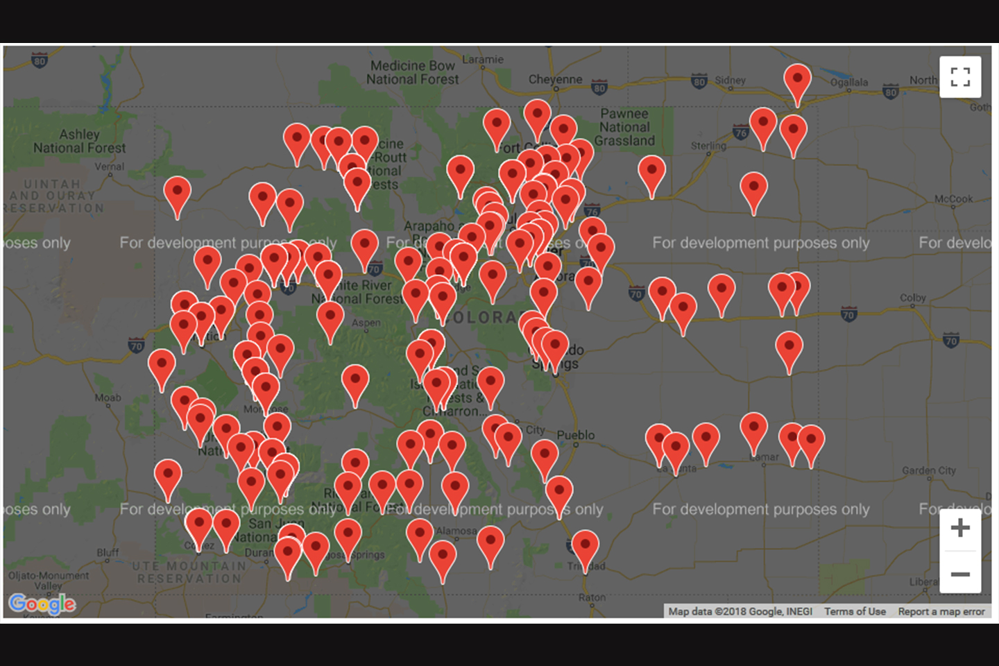 Map of UTAP project locations.