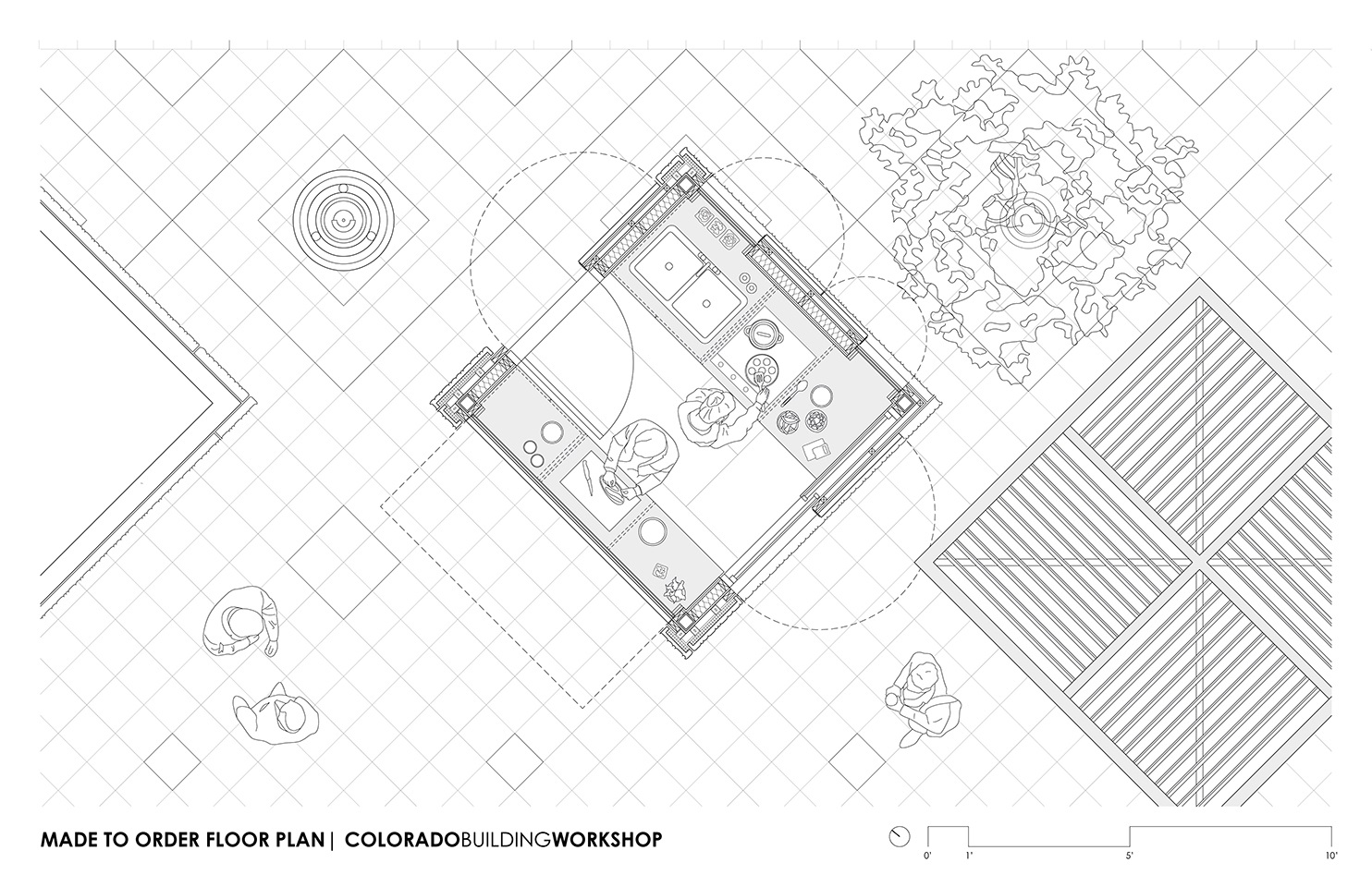 Made-to-order food vendor floor plan.