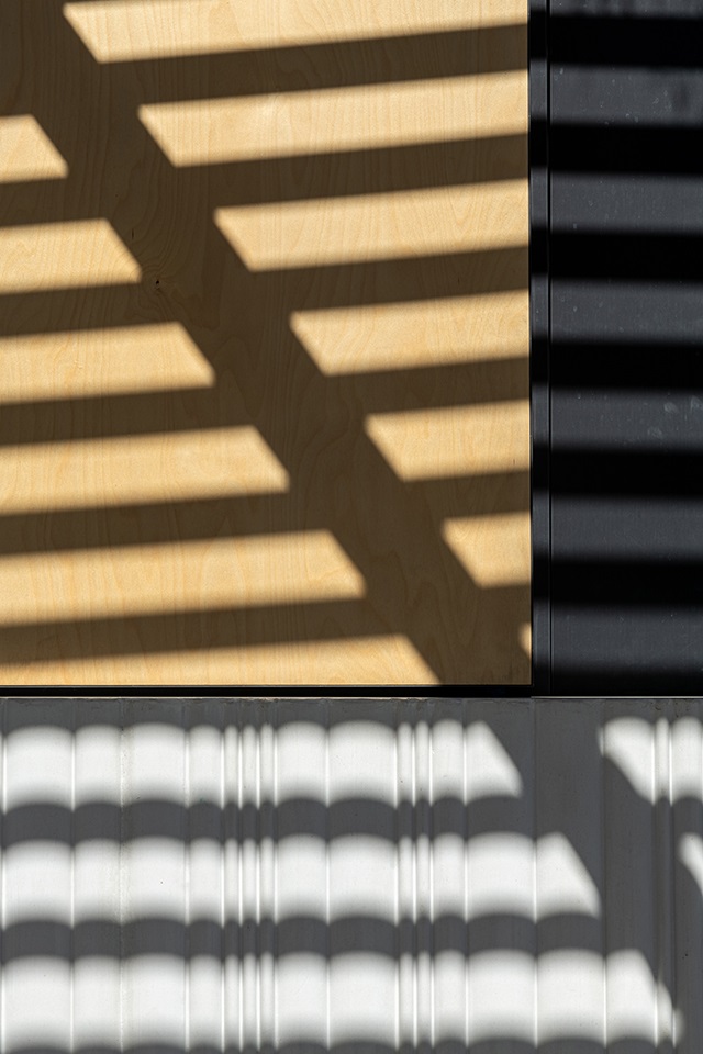 The exterior wall of a kiosk.