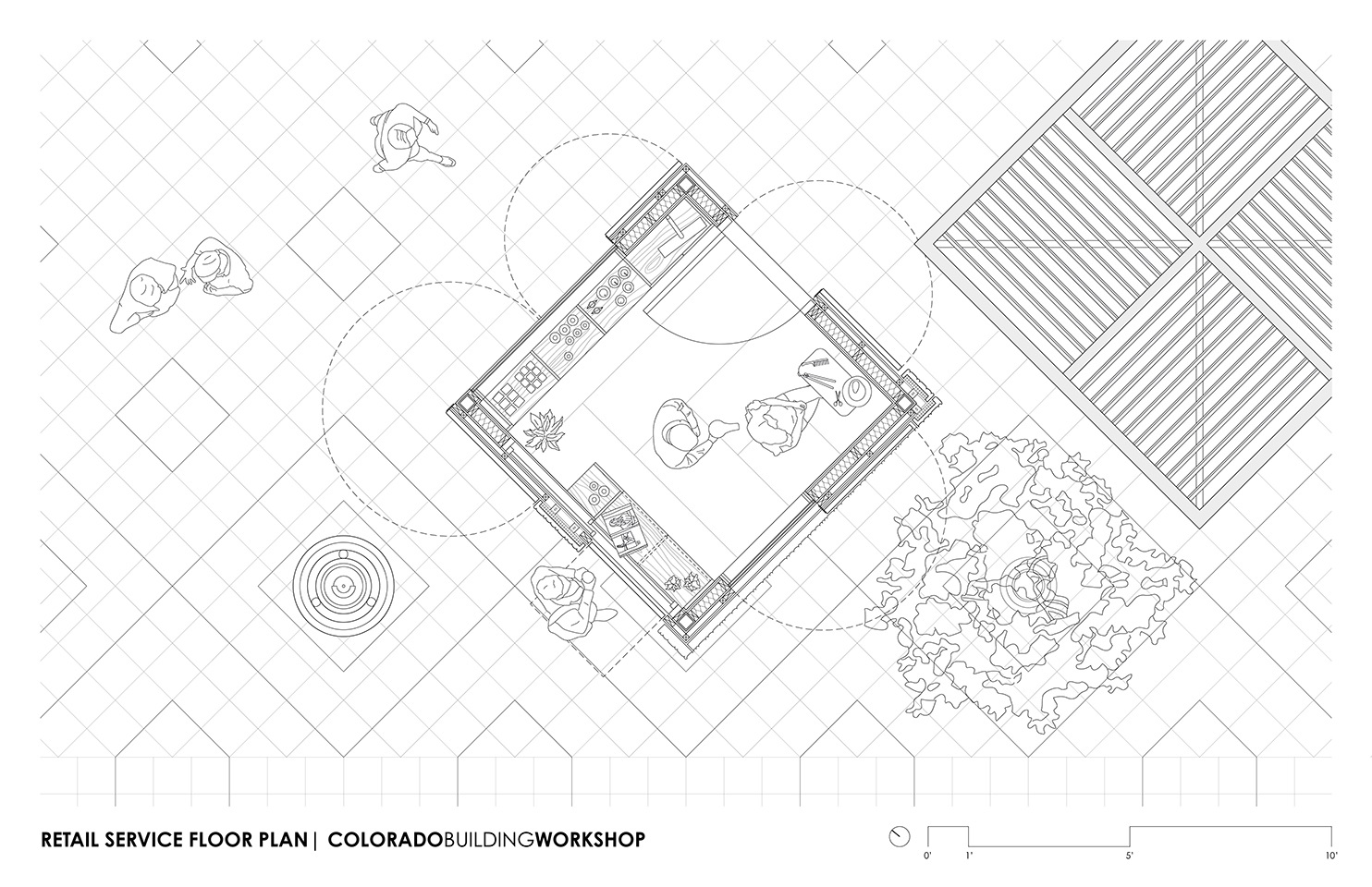 Retail service floor plan.