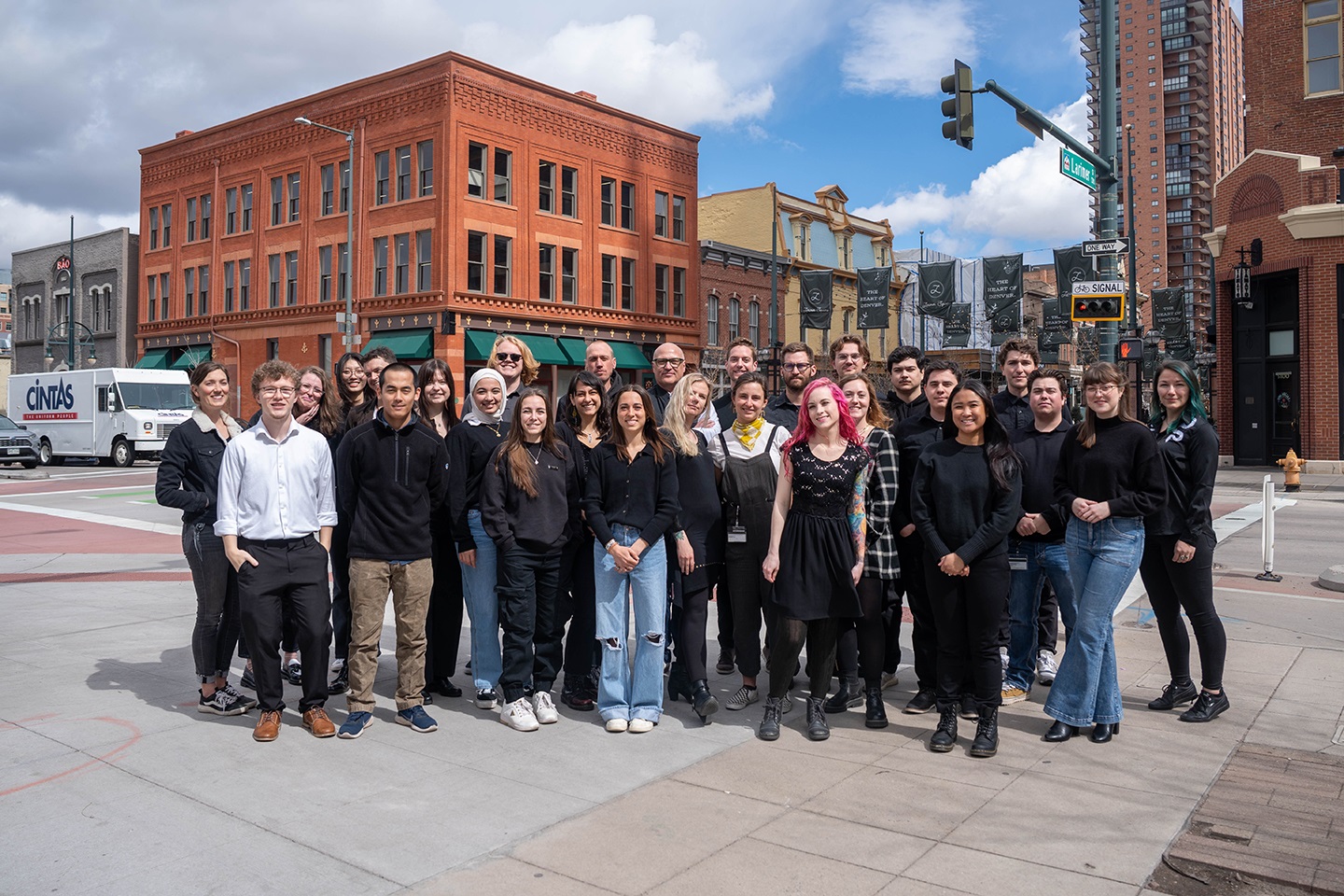 A group photo of the 16th Street kiosk design build team.