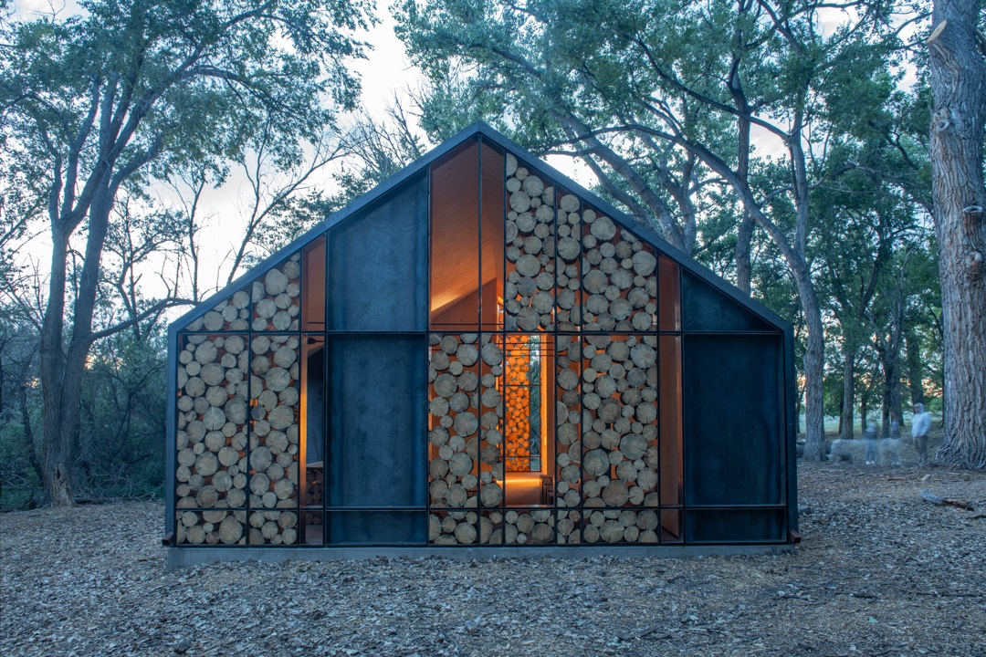 The east-facing exterior of the Aiken Audubon Research Outpost.