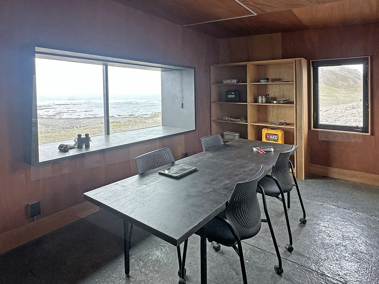 The interior of the penguin research lab.